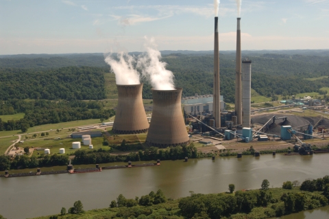 Aerial view of pressurized water reactor.