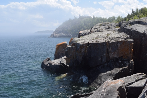 Lighthouse Island with the Lighthouse in the mist.