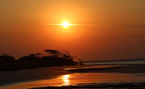 Sunset over water.