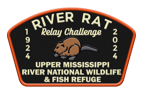 Logo showing a muskrat and text saying River rat relay challenge