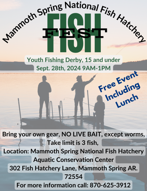 Mammoth Spring National fish hatchery Fish Fest Flyer