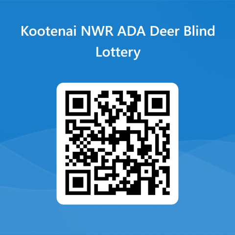 Embedded text reads "Kootenai NWR ADA Deer Blind Lottery" above a QR code
