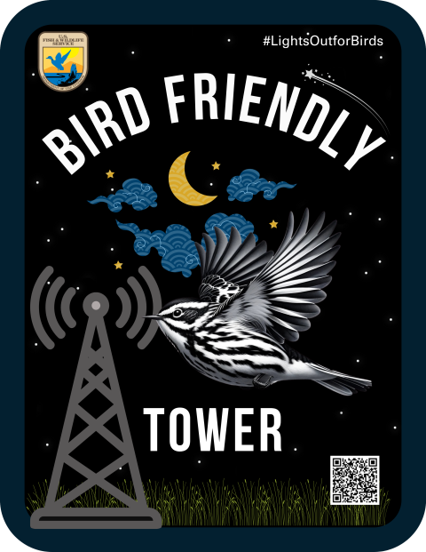 Bird friendly tower sign