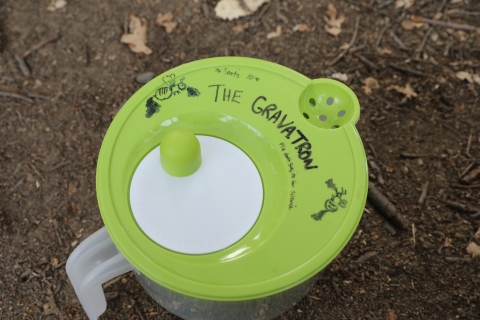 A modified salad spinner is used to collect DNA from native bees.