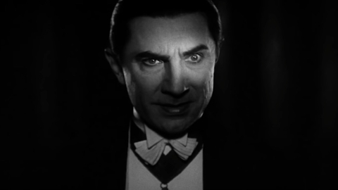 Bela Lugosi as Count Dracula looks into the camera