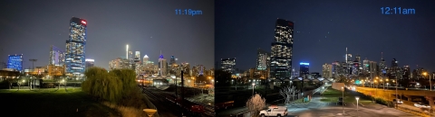 side by side comparison of the Philadelphia skyline