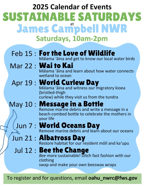 James Cambell NWR 2025 Calendar of Events Flyer