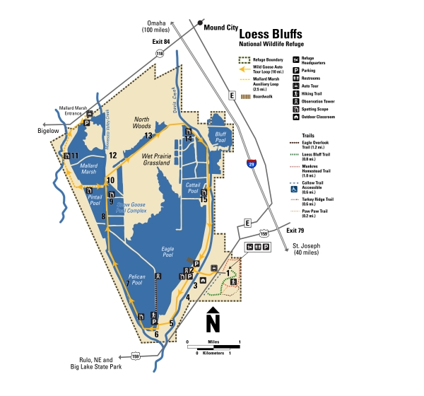 Map with the Wild Goose Auto Tour, marked with an line with arrows.