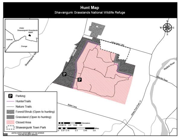 2024 Shawangunk Grasslands National Wildlife Refuge Hunt Boundary Map