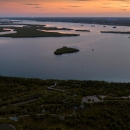 An aerial view of pelican island.