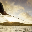 Fishing in a river at Kenai National Wildlife Refuge in Alaska.