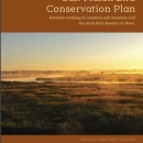 Image depicts report cover, with an image of a dawn salt marsh & the words: "Salt Marsh Bird Conservation Plan: Partners working to conserver marshes and the birds that depend on them. Atlantic Coast Joint Venture"