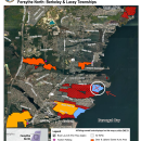 Map highlighting hunting areas in Lacey & Berkeley Township with updated closure of certain areas for the 2025/2026 season.