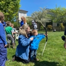 Child shooting soft tip archery