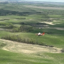 aerial view of an airplane in flight