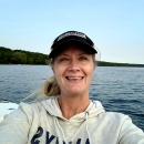 Mara Koenig on a boat