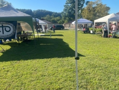 Booths all set up at the Hatchery Outdoor Adventure