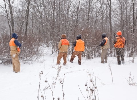 Hunting in the snow at Canaan NWR