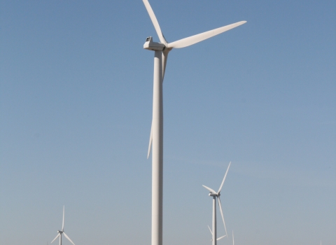 Wind turbines at a facility in northwest Indiana.