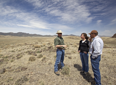 Partners for Fish and Wildlife: Biologists Susan Abele and Chris Jasmine Meet with Smith Creek Ranch Manager Duane Coombs to Conduct Site Visit for Sage Grouse in central Nevada