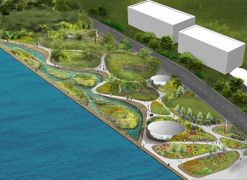 An rendering of Diamond Alkali proposed park.