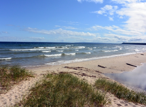 View of Lake Superior shoreline.