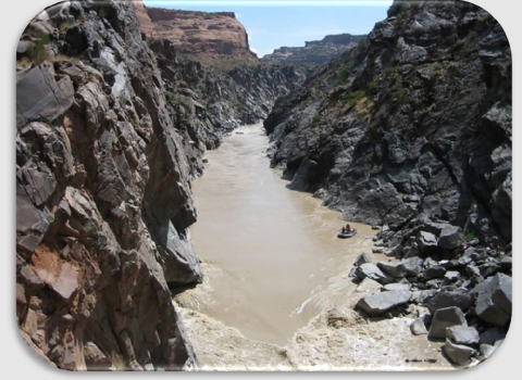 Aerial view of the Westwater Cayon. 