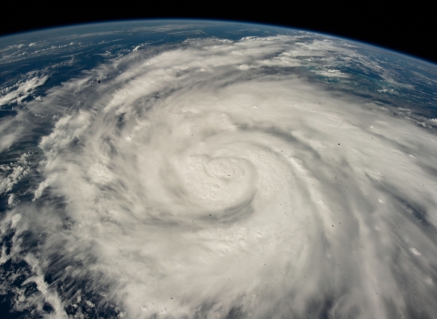 A satalite image of Hurricane Image from International Space Station