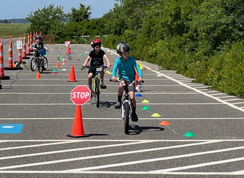 Image of children on bikes