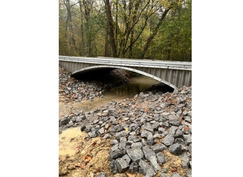 Photo of arch which facilitates fish passage in St. Clair County, Alabama.