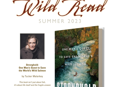 Poster for America’s Wild Read Summer 2023 with head and shoulders image of author and image of book cover for Stronghold. Graphics: Richard DeVries/USFWS