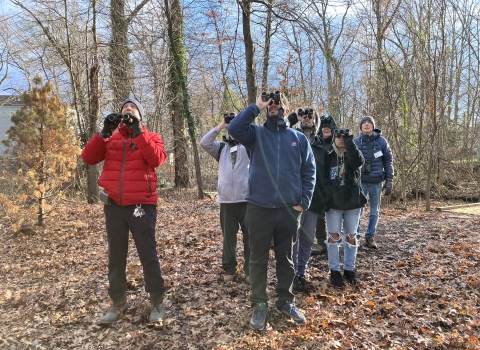 Participants in the 3rd-annual Christmas Bird Count look for birds in Elizabeth, New Jersey, as part of the Elizabeth Urban Wildlife Refuge Partnership