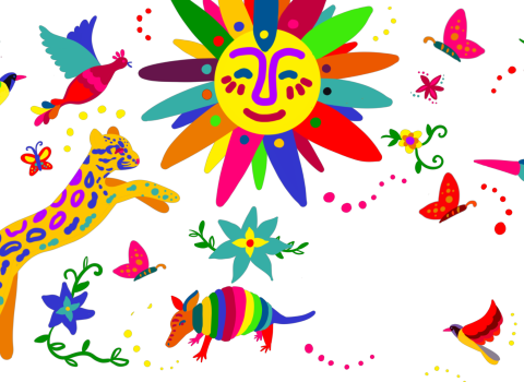 Colorful animals illustration