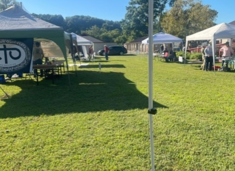 Booths all set up at the Hatchery Outdoor Adventure