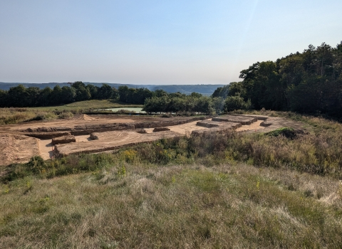 photo showing footings for building project